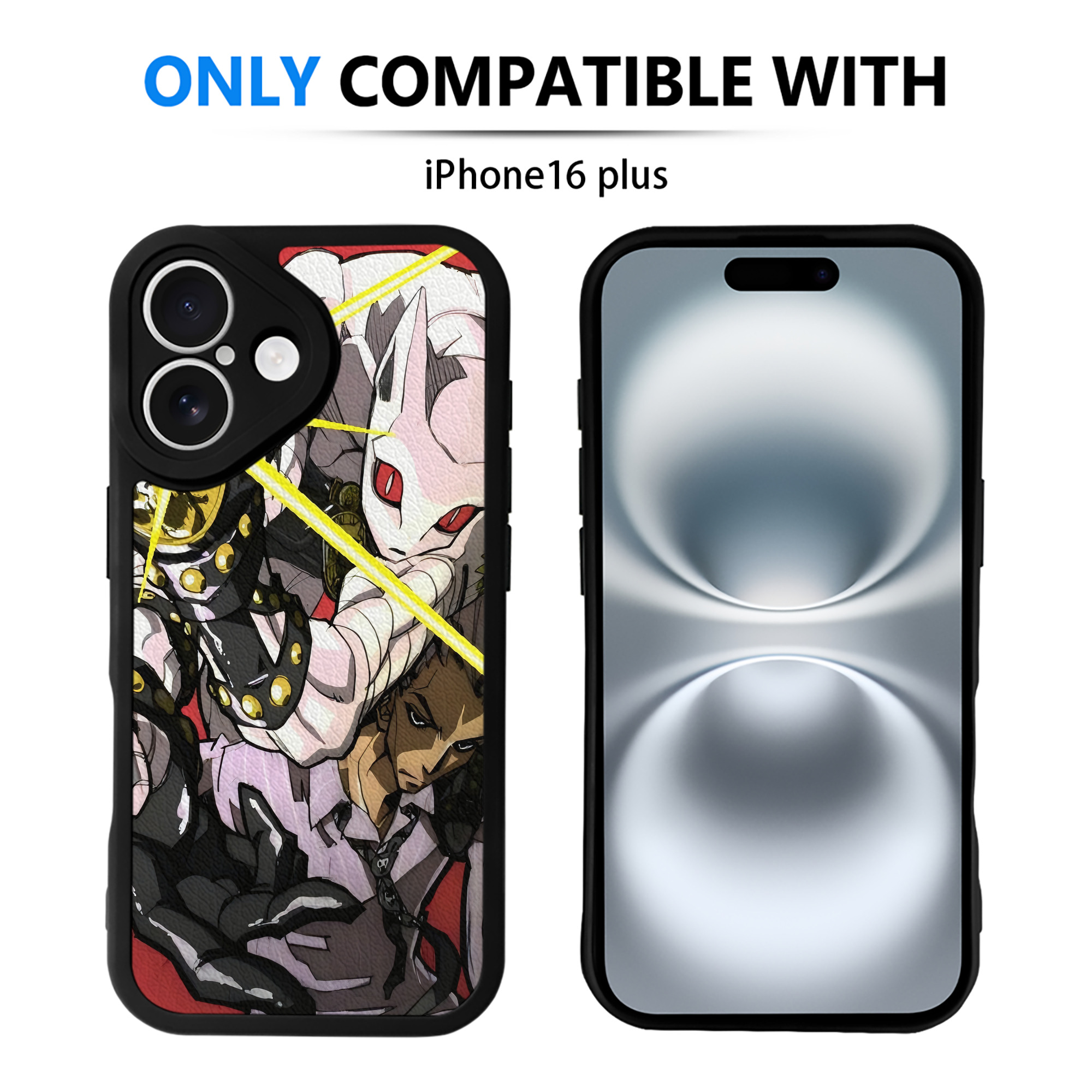 （画像用） ジョジョの奇妙な冒険 JoJo's Bizarre Adventure 【iPhone 16シリーズ対応】シリコンスマホケース（レザー調） 材質：シリコン